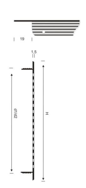 Lüftungsblech, Stegblech Aluminium eloxiert 600 x 130 mm Heizkörperblech